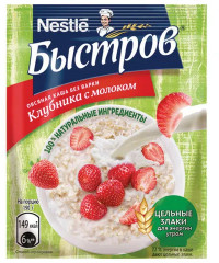 Каша овсяная «Клубника с молоком»