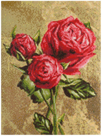 Мозаика алмазная  «Алые розы»