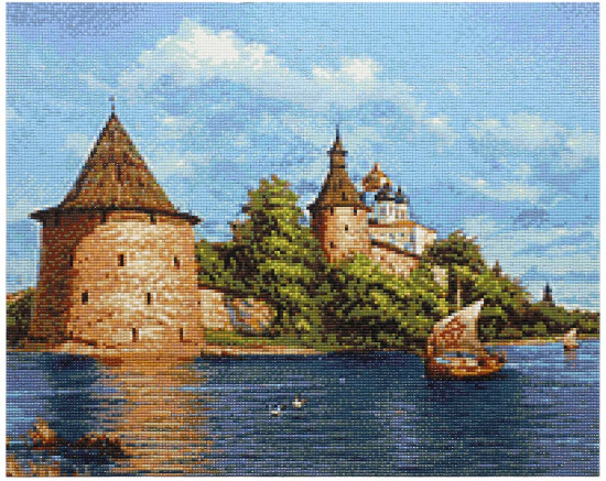 Мозаика алмазная «Псковский кремль»