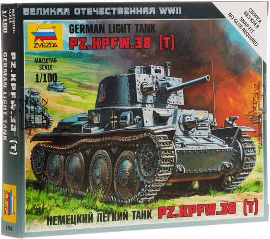 Сборная модель «Немецкий легкий танк PZ.KPFW.38 T»