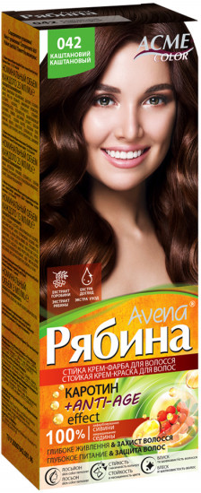 Крем-краска для волос «Avena Anti-Age», оттенок №042 Каштановый