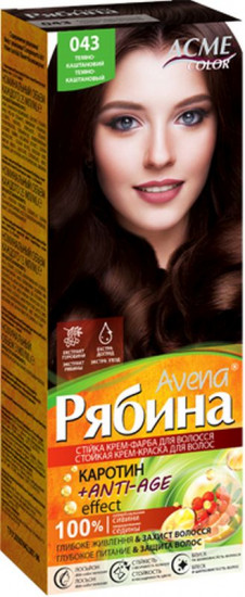 Крем-краска для волос «Avena Anti-Age», оттенок №043 Темно-каштановый