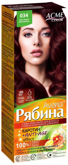 Крем-краска для волос «Avena Anti-Age», оттенок №034 Дикая вишня