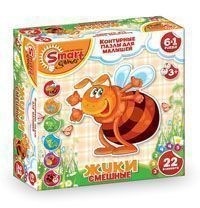 Контурный пазл 6 в 1 "Веселые букашки" | Контурные пазлы для малышей | Smart