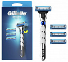 Бритва Gillette Mach3 Turbo 3D с 4 сменными кассетами