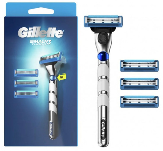 Бритва Gillette Mach3 Turbo 3D с 4 сменными кассетами