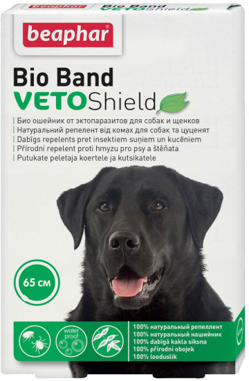 Ошейник от насекомых и эктопаразитов для собак и щенков «Veto Shield Bio Band»