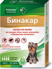 Капли на холку для собак мелких пород «Бинакар»