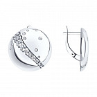 Серьги из серебра с фианитами