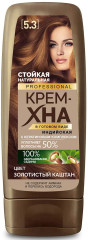 Крем-хна для волос индийская, оттенок Золотистый каштан