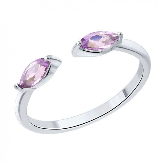 Кольцо из серебра с аметистами