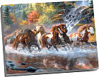 Картина по номерам «Лошади у водопада»