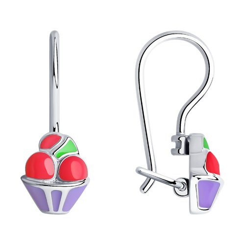 Серьги из серебра с эмалью