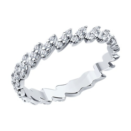 Кольцо из серебра с фианитами