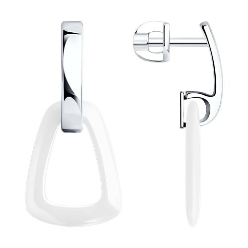 Серьги из серебра с керамическими вставками