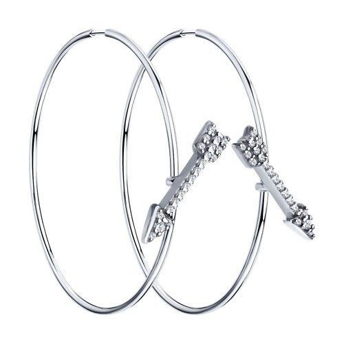 Серьги из серебра с фианитами