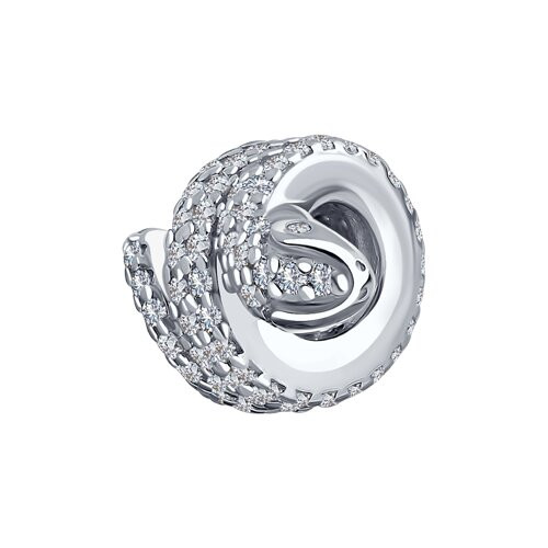 Подвеска-шарм из серебра с фианитами