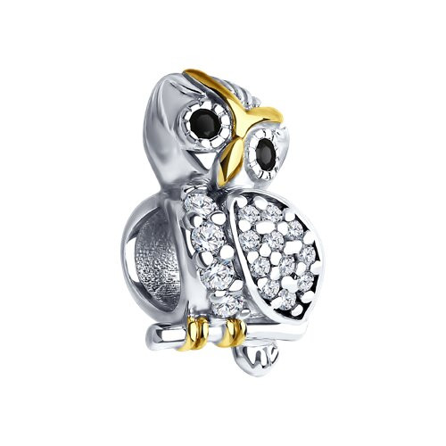 Подвеска-шарм из золочёного серебра с фианитами