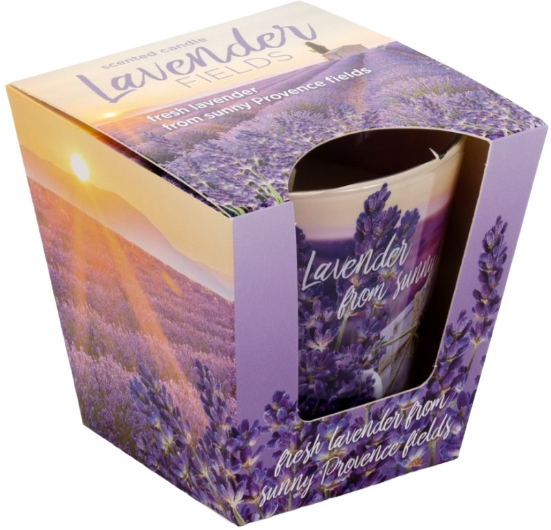 Свеча в стакане ароматизированная «Lavender Fields» | Lavender fields soap | Bartek candles