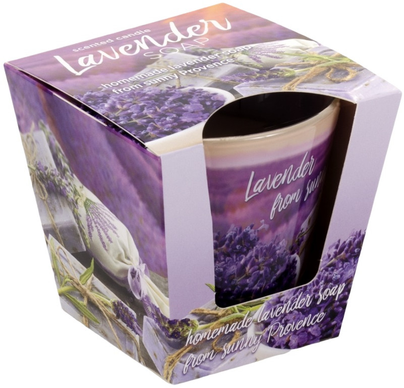 Свеча в стакане ароматизированная «Lavender Soap» | Lavender fields soap | Bartek candles