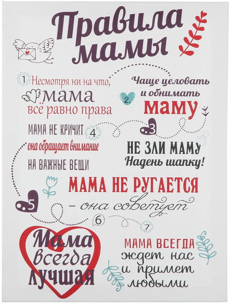 Картина на холсте «Правила мамы» | Сюжет