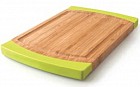 Закругленная доска для нарезки  40 x 28 x 1,5 см (бамбук, вставки из силикона)