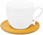 Чашка для капучино и кофе латте «Белый узор»