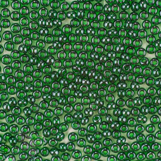 Бисер прозрачный блестящий, цвет 56060 темно-зеленый