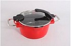 Кастрюля красная Chic (3,1 л) со стеклянной крышкой