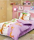 Детский комплект постельного белья «Влюбленный жираф» (1,5-спальный, бязь-люкс, 1 наволочка 50х70) сиреневый
