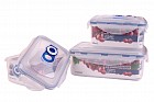 Комплект вакуумных пластиковых контейнеров для хранения продуктов (3 шт)