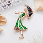 Брошь «Девушка с зонтом»