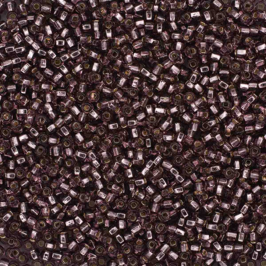 Бисер прозрачный с серебристым центром, цвет 27010 светло-сиреневый