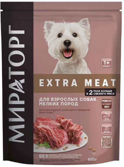 Корм для взрослых собак мелких пород с говядиной «Extra meat»