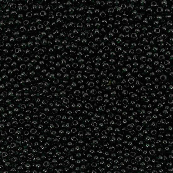 Бисер прозрачный, цвет 50150 тёмно-зелёный