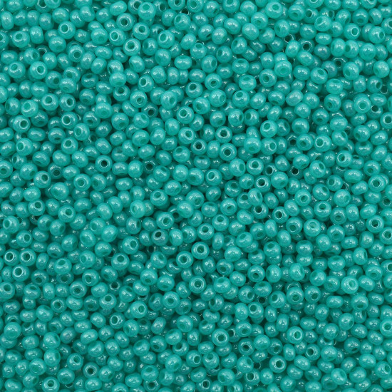 Бисер алебастр с цветным покрытием, цвет 17358 бирюзово-зеленый
