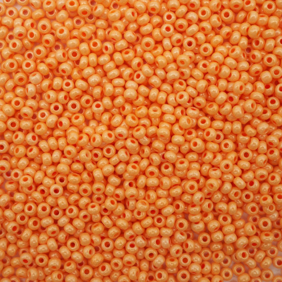 Бисер цветной мелованный, цвет 16389 оранжевый