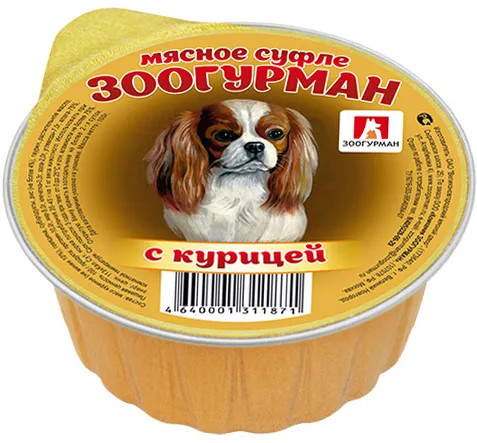 Консервы для собак с курицей «Мясное суфле»