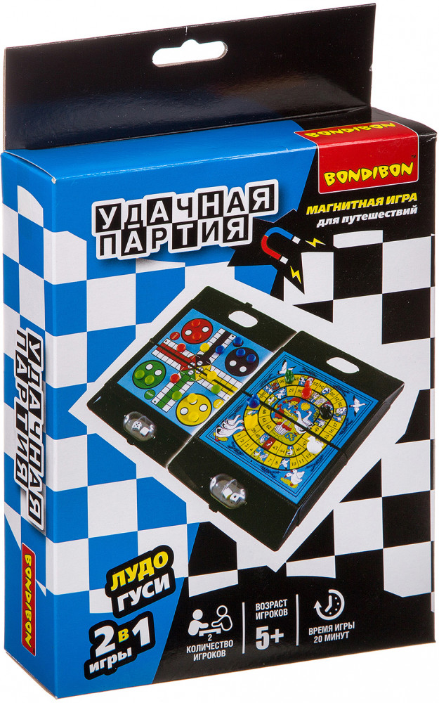 Набор настольных игр 2 в 1 «Лудо, гуси» | Удачная партия | Bondibon