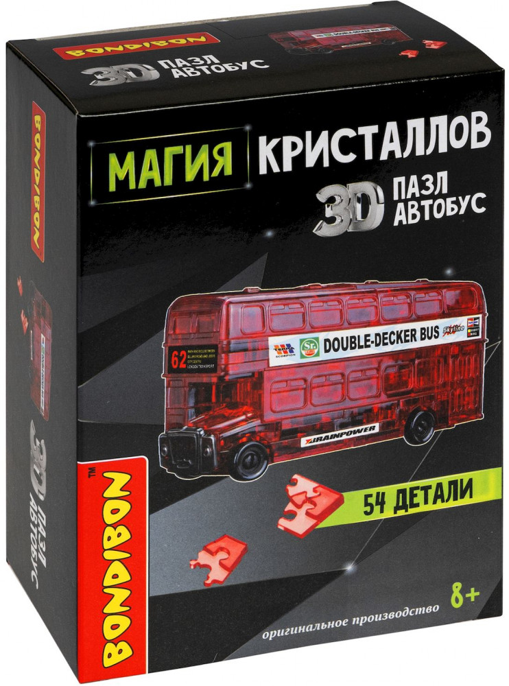 Пазл 3D «Автобус» | Магия кристаллов | Bondibon
