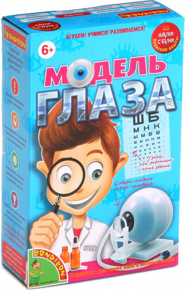 Набор для опытов «Модель глаза» | Японские опыты Науки с Буки | Bondibon