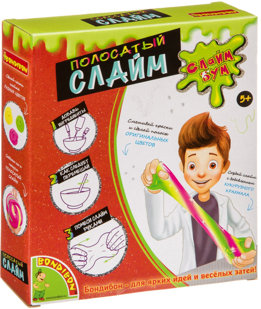 Набор игровой «Полосатый слайм» | Слайм Бум | Bondibon