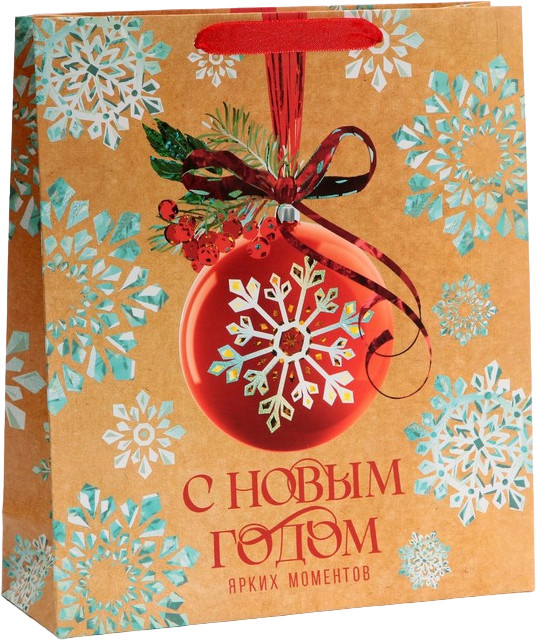 Пакет подарочный «Венок» | С Новым годом! | Дарите Счастье