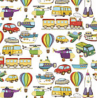 Бумага упаковочная «Цветной транспорт»