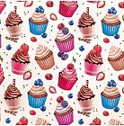 Бумага упаковочная «Пирожные»