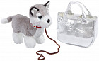 Игрушка мягкая «Лайка в серебристой сумке»
