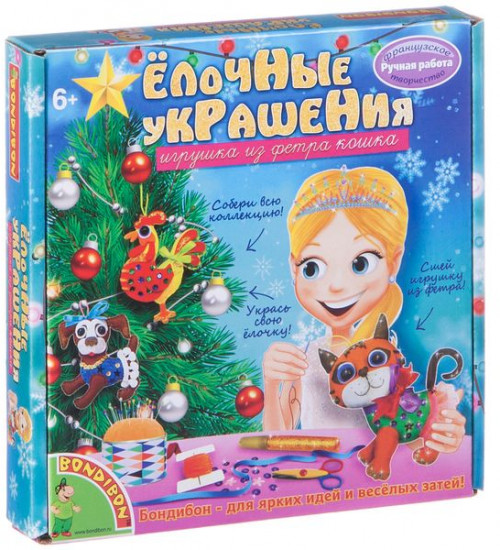 Набор для шитья «Ёлочные украшения из фетра. Кошка»