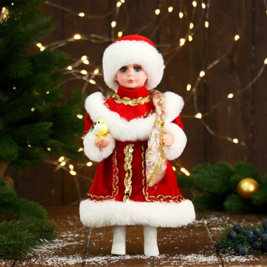 Фигурка «Снегурочка в пышной шубке»