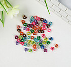 Набор бусин «Сердечки со стразиками»