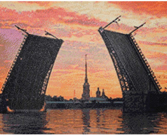 Мозаика алмазная «Разведенный Дворцовый мост»